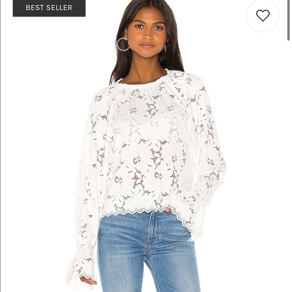 NEW • Free People • Olivia Lace Blouse White XS - Picture 3 of 7